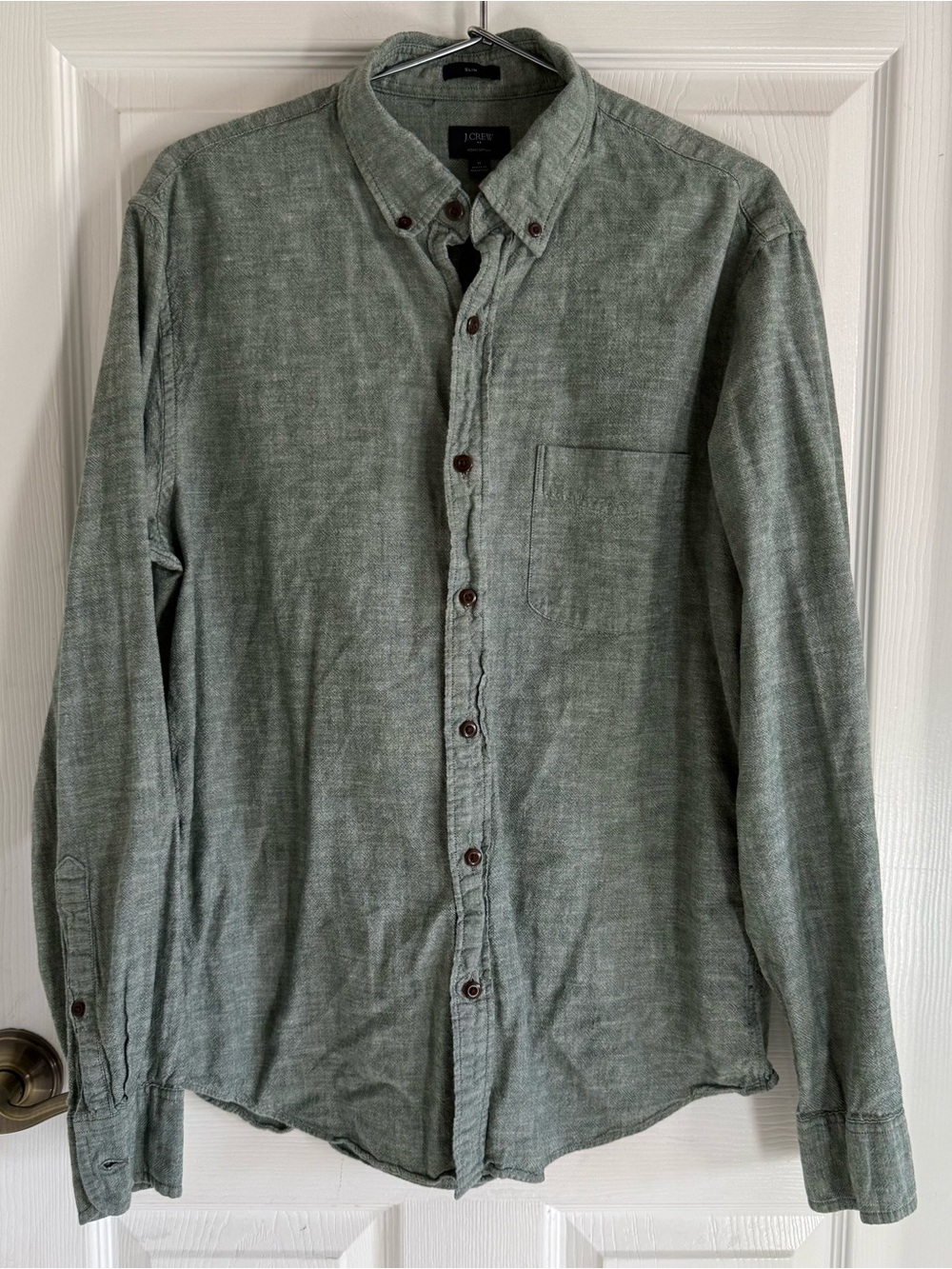 J Crew Green Button Down